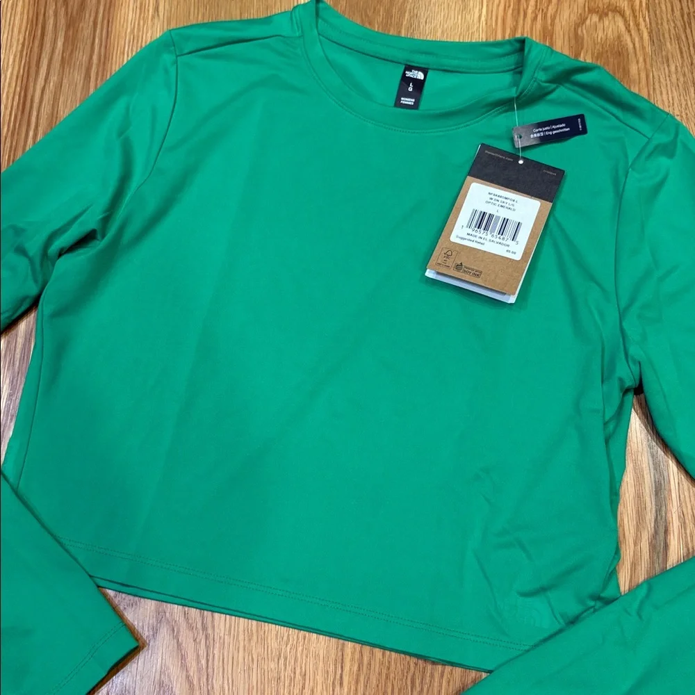Women’s The North Face FlashDry fitted long sleeve cropped tee, NWT, Size Large - Picture 5 of 6